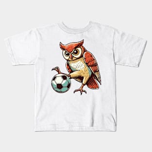 Football player owl Kids T-Shirt